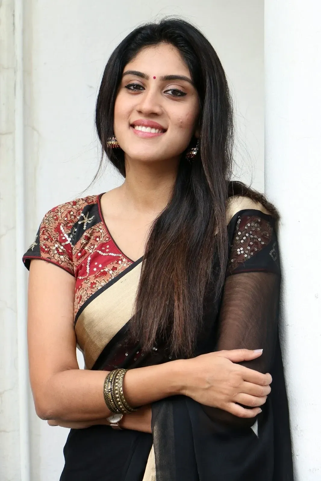 Indian Girl Dhanya Balakrishna in Black Lehenga Choli